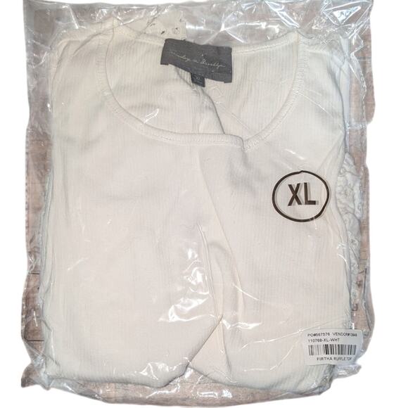 Sunday in Brooklyn Firtha Ruffle Top XL White Sleeveless Ribbed Cotton NWT! - Picture 5 of 6